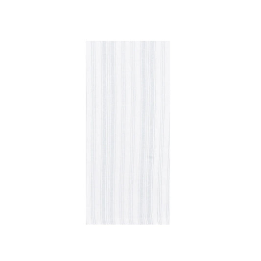 Pinstripe Single Terry Reverse Towel - Soft Blue