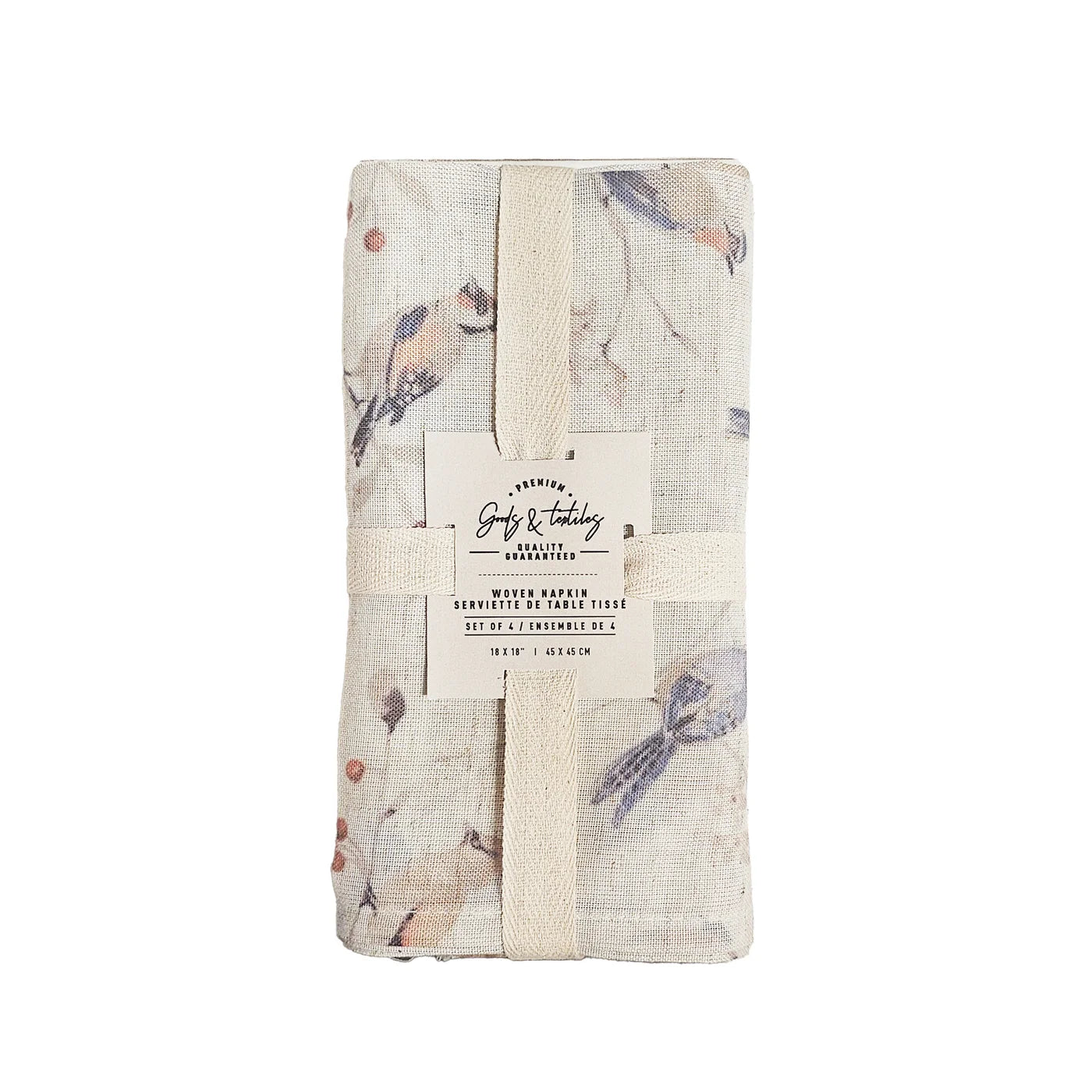 Birds Linen Blend Napkin s/4
