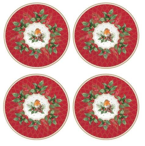 Christmas Berries Set of 4 Dessert Plates
