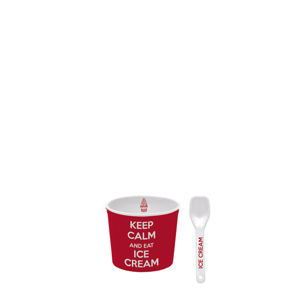 Keep Calm Ice Cream Bowl with Spoon