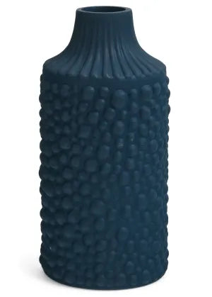 Navy Bubble Galss Vase