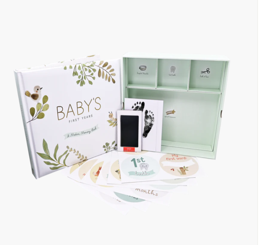 Baby's First Years - A Modern Memory Book with Keepsake Box