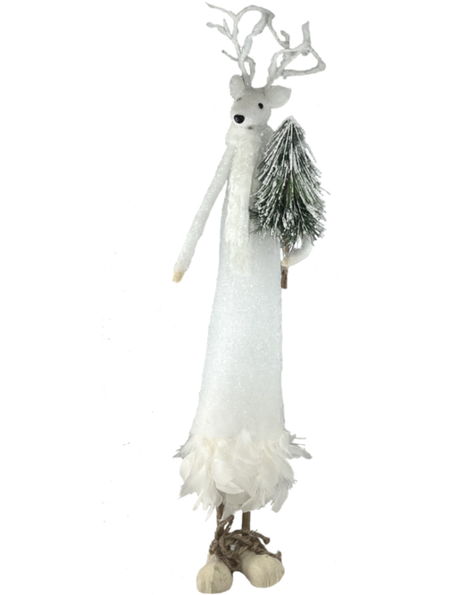 Standing Deer with Feather Dress - 25"