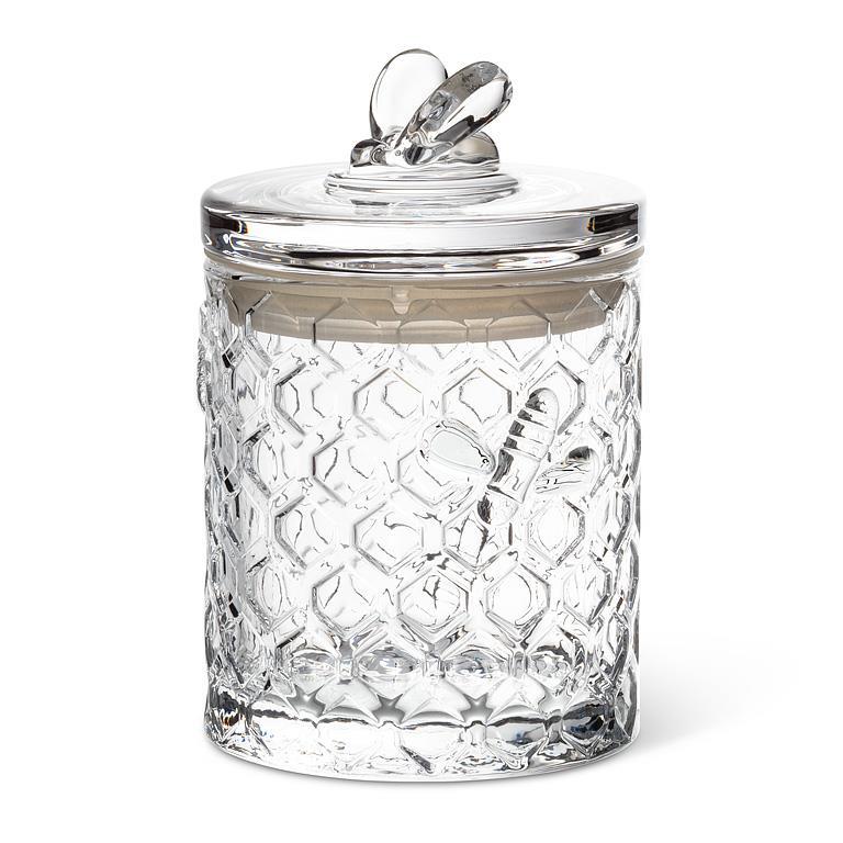 Honeycomb Jar with Bee on Sealed Lid - Joshua & Company