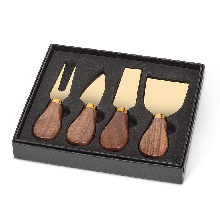 Walnut Handled Cheese Knives s/4