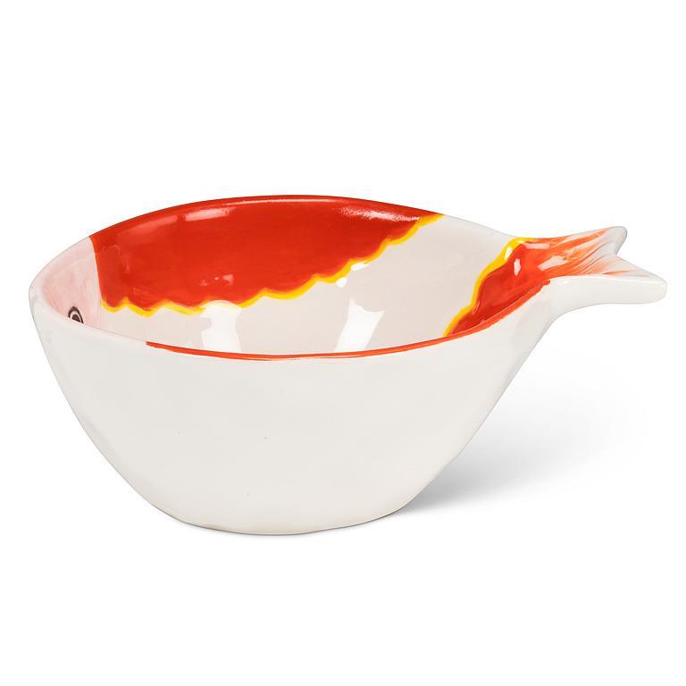 Medium Orange Striped Fish Bowl - Joshua & Company