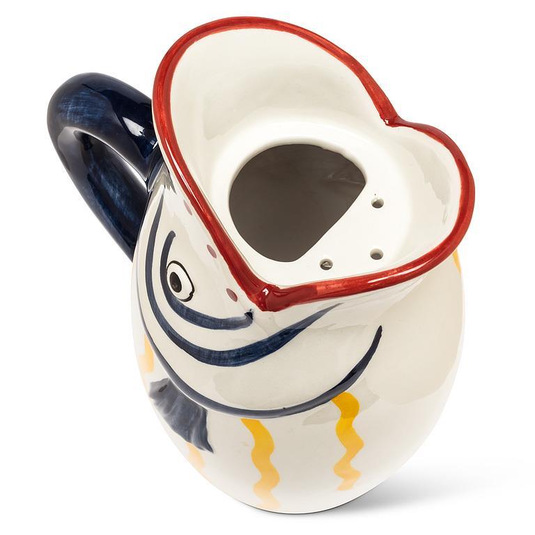 Yellow Stripe Fish Jug