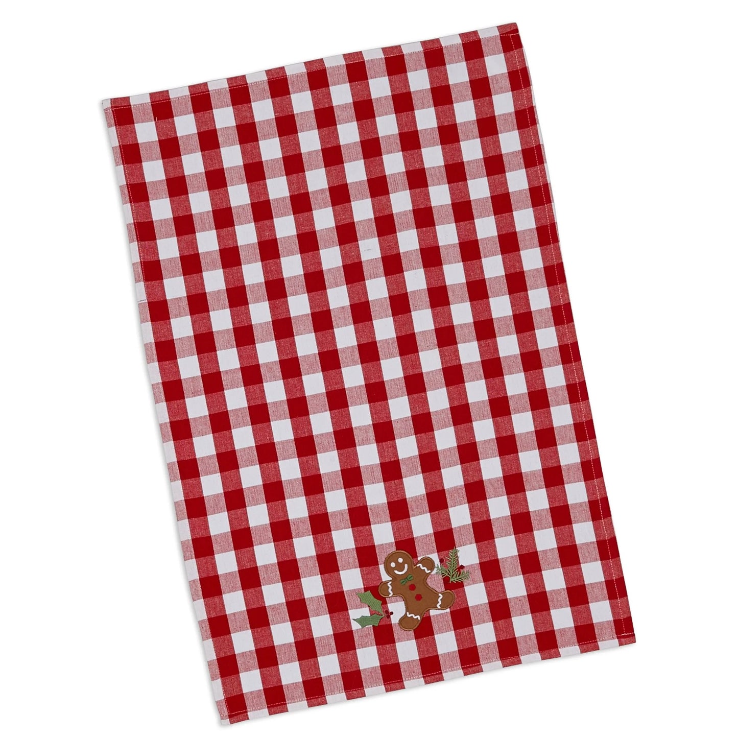 Gingerbread Man Embellished Tea Towel