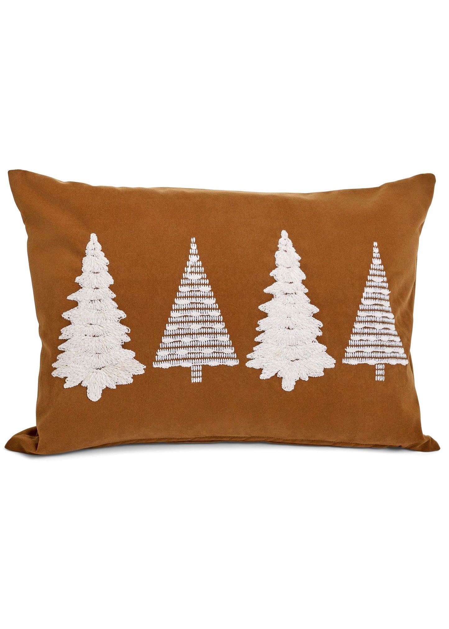 Tan Rectangular Cushion with Cream Trees