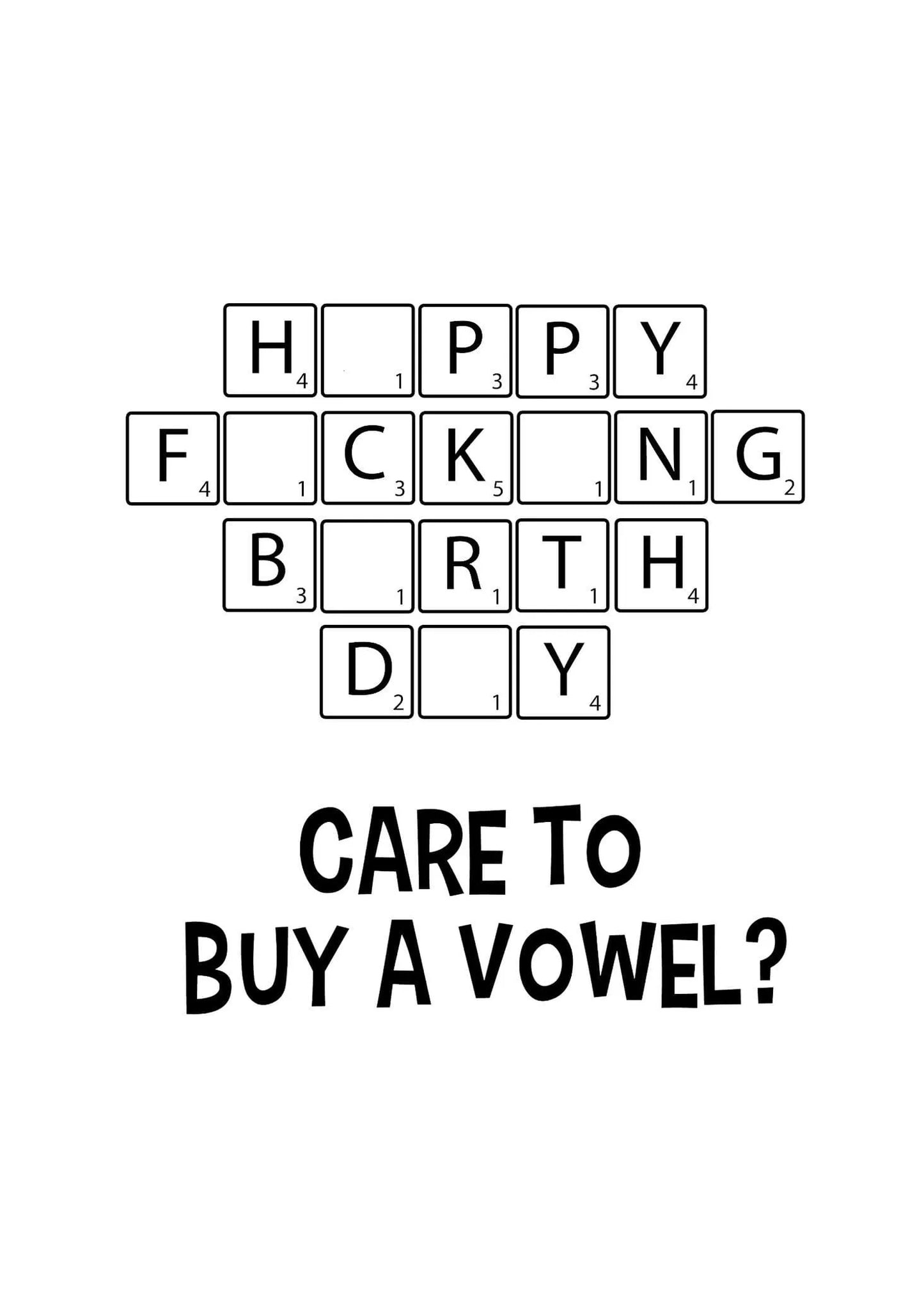 Birthday Card- Buy a Vowel