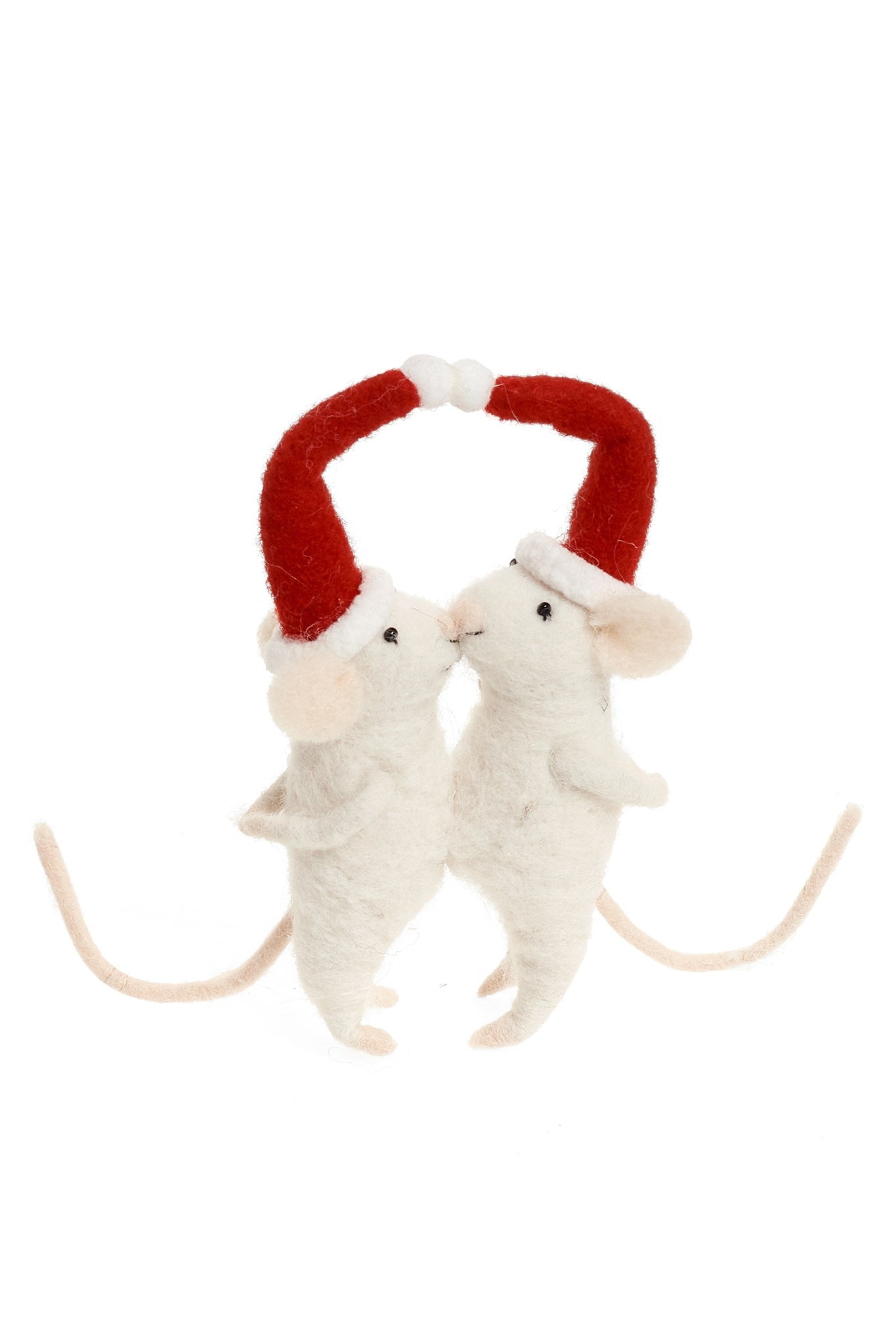 Felt Mice Kissing Ornament