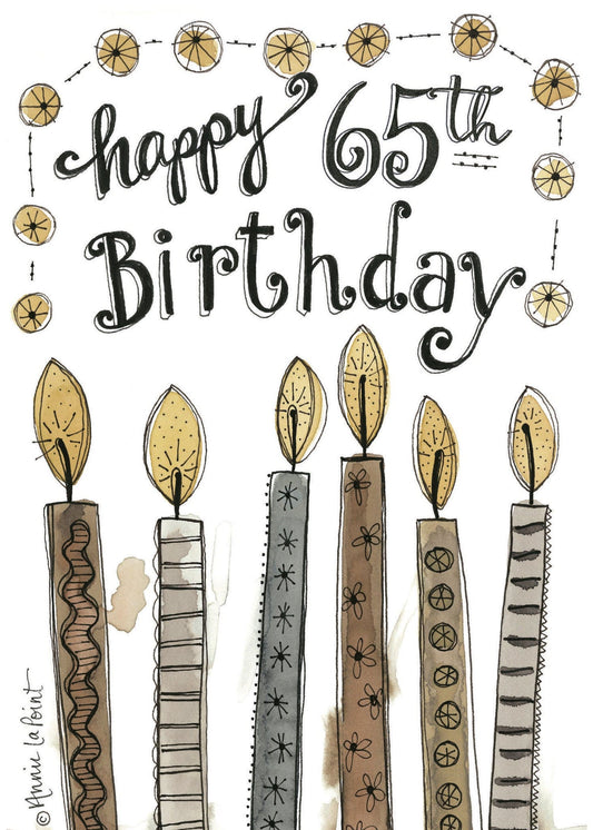 65th Birthday Card - Sixty Five Candles
