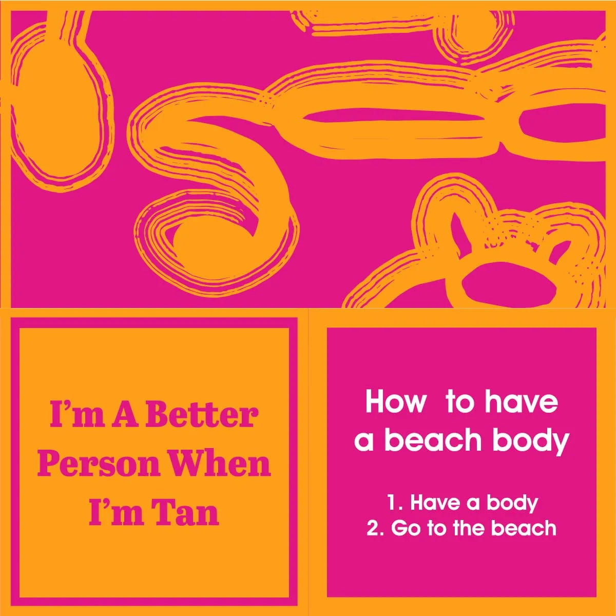 Humorous Reversible Cocktail Napkin- Beach Body