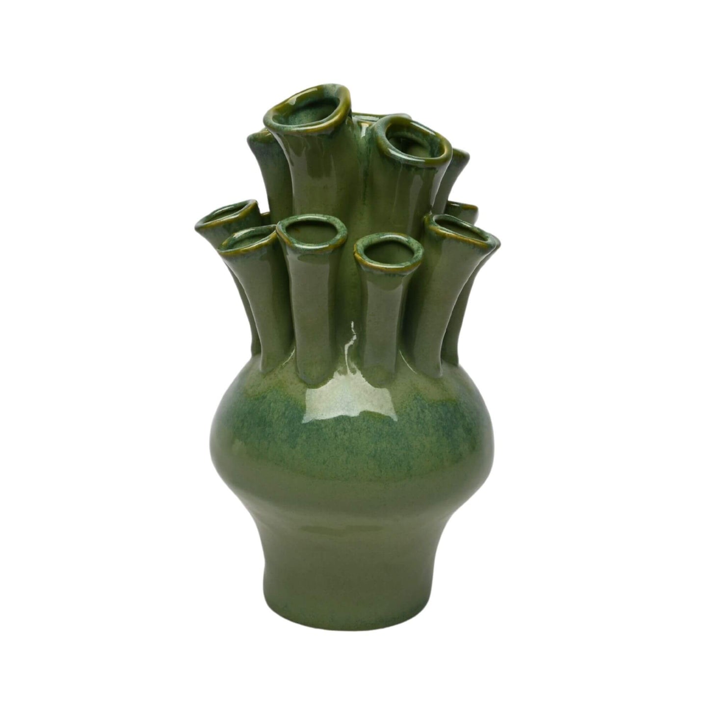 Green Ceramic Multi Stem Vase