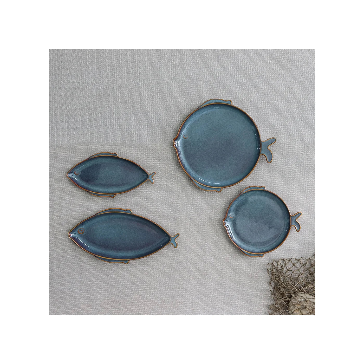 Medium Blue Fish Serving Plate - Joshua & Company