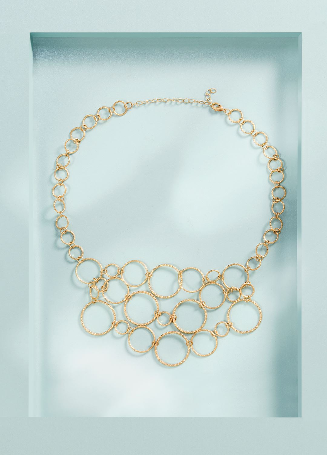 Gold Iron Multi-Ring Necklace