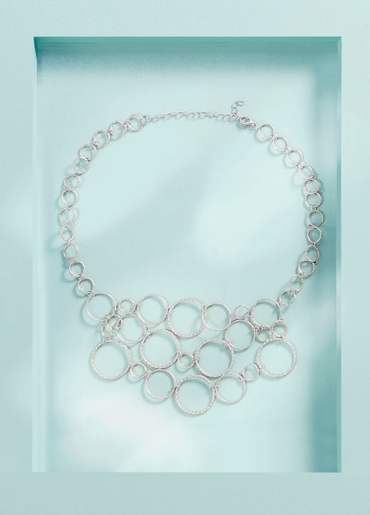 Silver Iron Multi-Ring Necklace