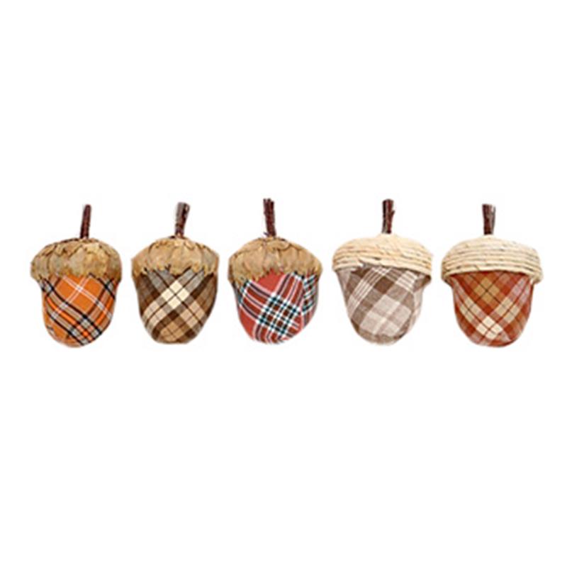 Assorted Plaid Acorns (5 Styles)