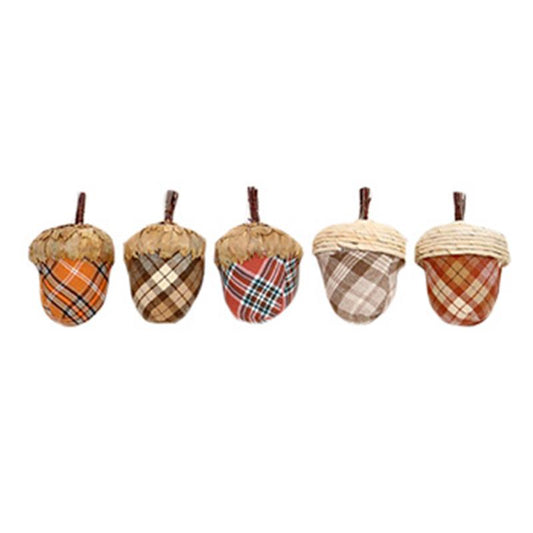 Assorted Plaid Acorns (5 Styles)
