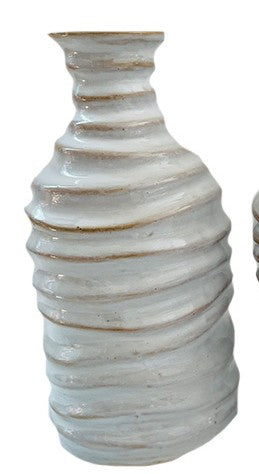 Cream Ridged Vase - Joshua & Company