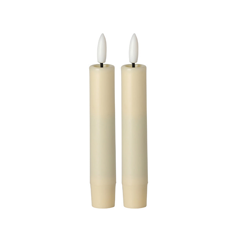 Cream LED Dinner Candle 6" (Set of 2)