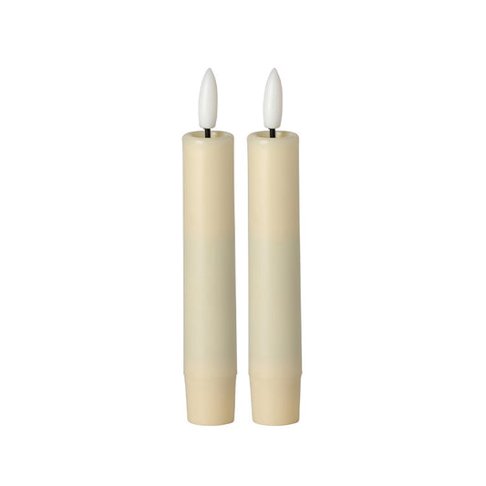 Cream LED Dinner Candle 6" (Set of 2)