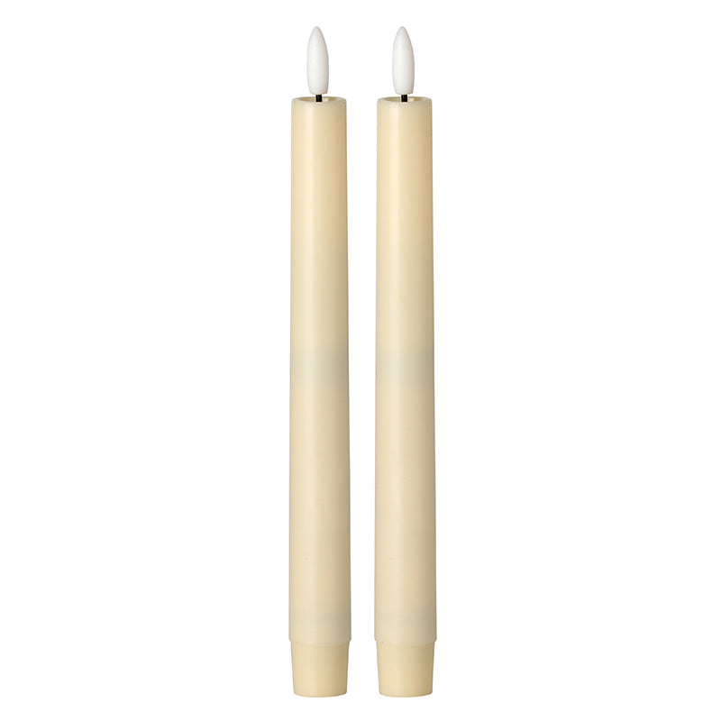 Cream LED Dinner Candle 10" (Set of 2)