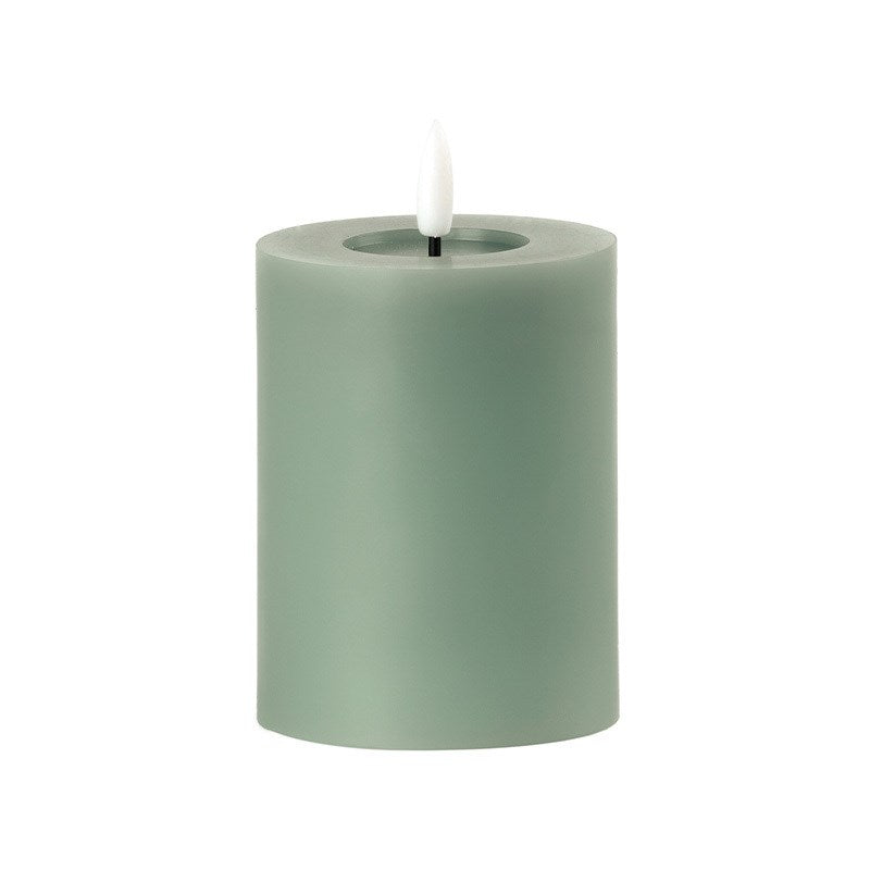 Sage Green LED Flameless Candle 3x4"