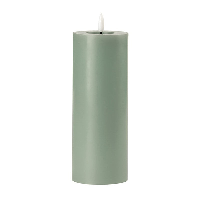 Sage Green LED Flameless Candle 3x8" - Joshua & Company