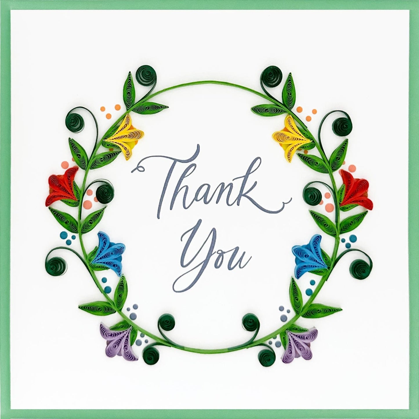 Colourful Wreath Quilling Paper Art - Thank You - Joshua & Company