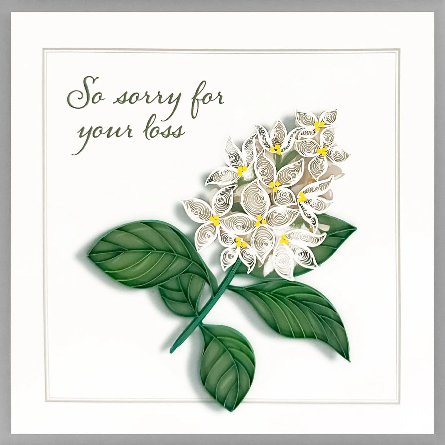 White Framed Sympathy Quilling Paper Art