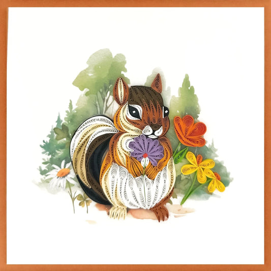 Quilling Card - Chipmunk with Flower