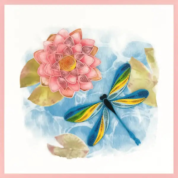 Quilling Card -Dragonfly Lotus