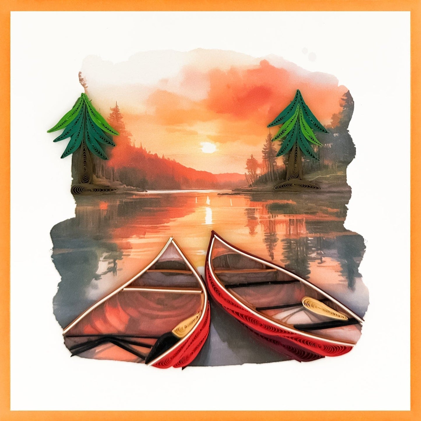 Quilling Card - Blank Canoe Sunset