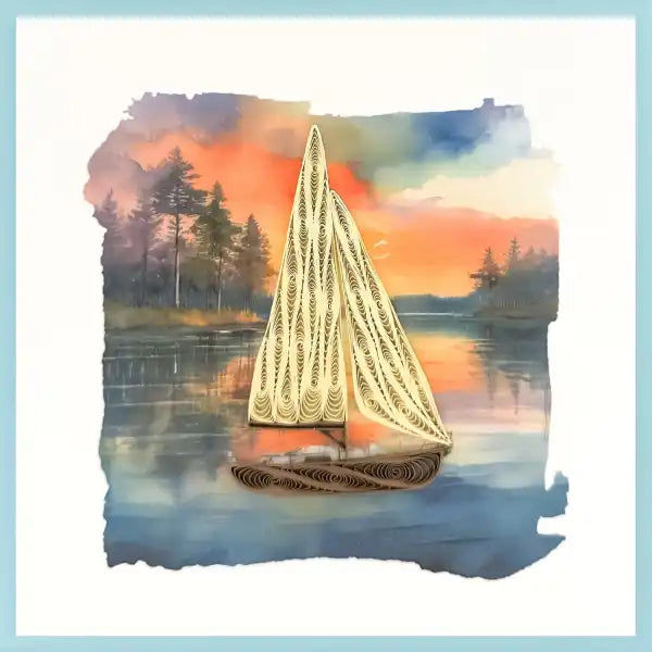 Quilling Card -Sailboat on Lake