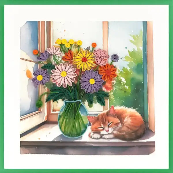 Quilling Card - Window Vase