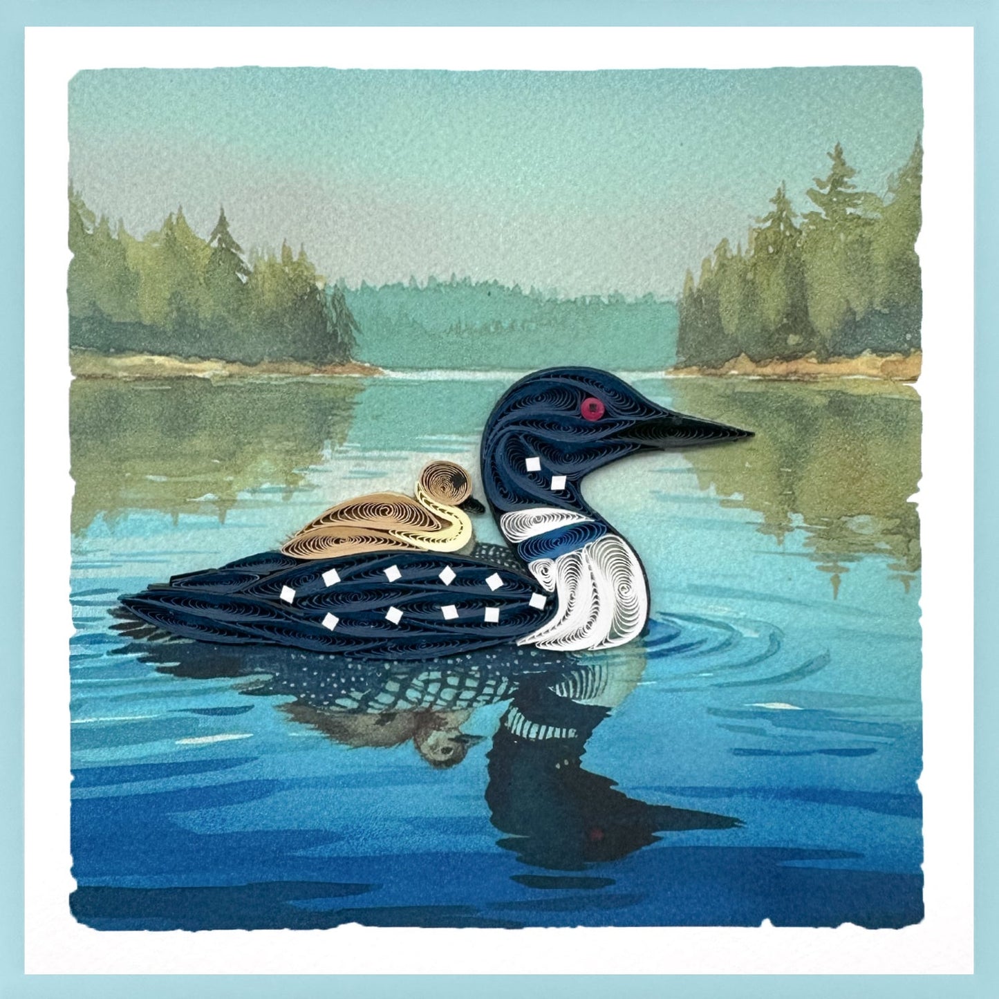 Quilling Card - Loon on Lake