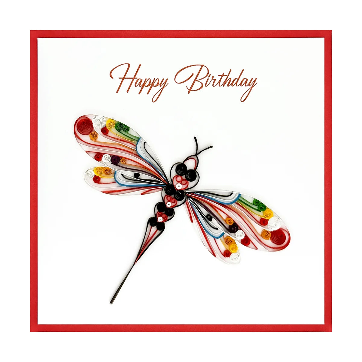 Dragonfly Quilling Paper Art Card - Birthday