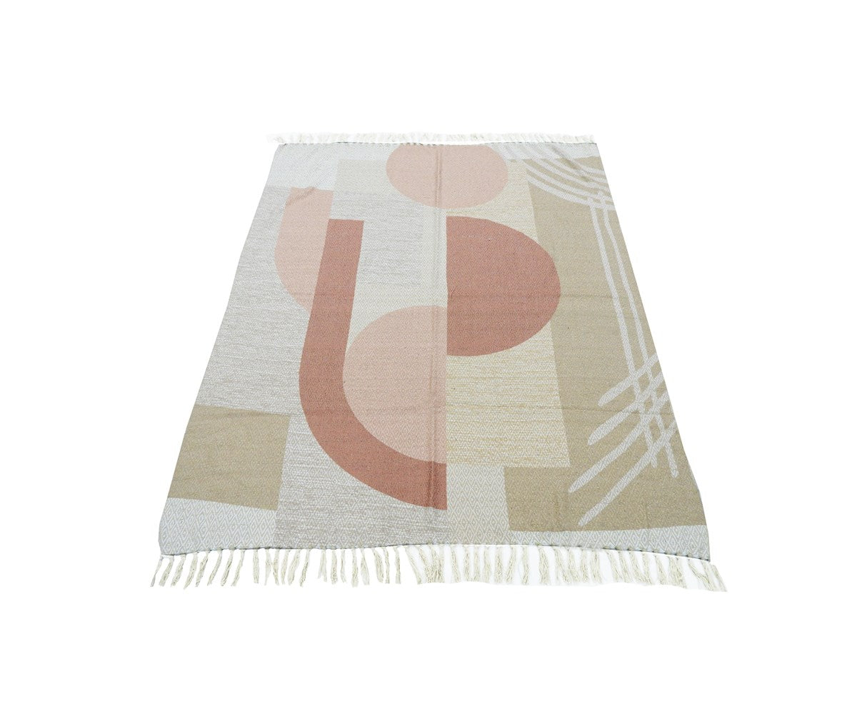 Pink and Taupe Throw Blanket