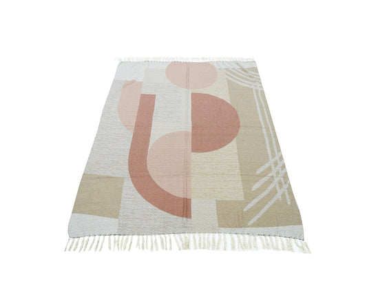 Pink and Taupe Throw Blanket