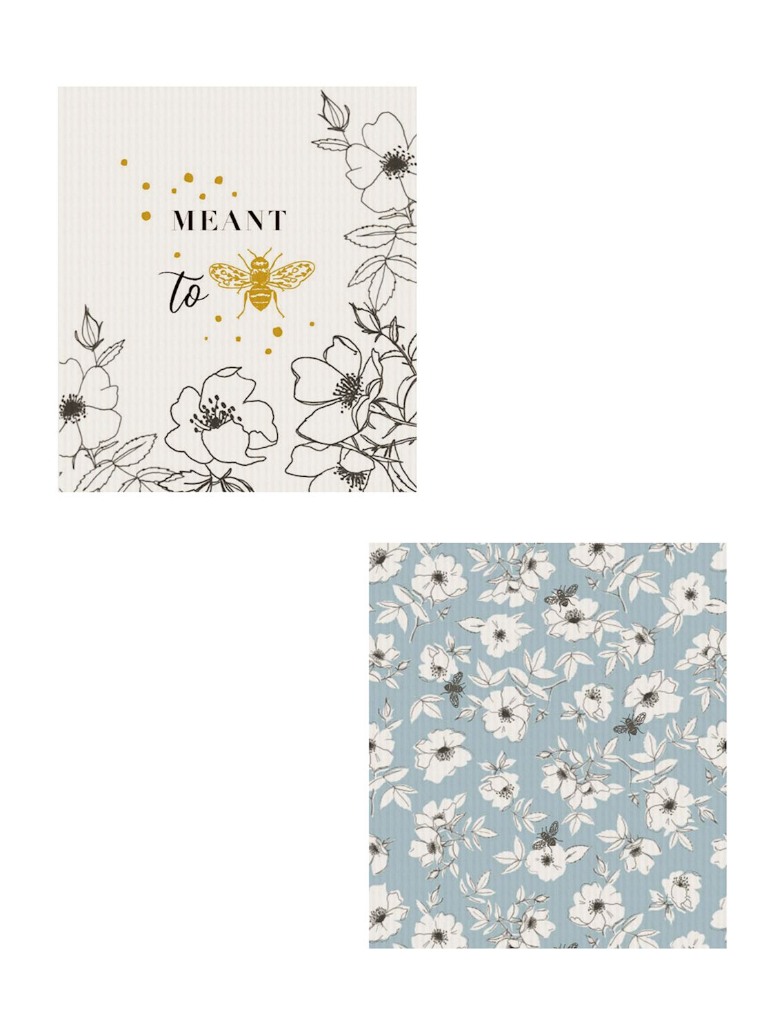 Swedish Dishcloth - Meant to Bee/Floral (S/2)