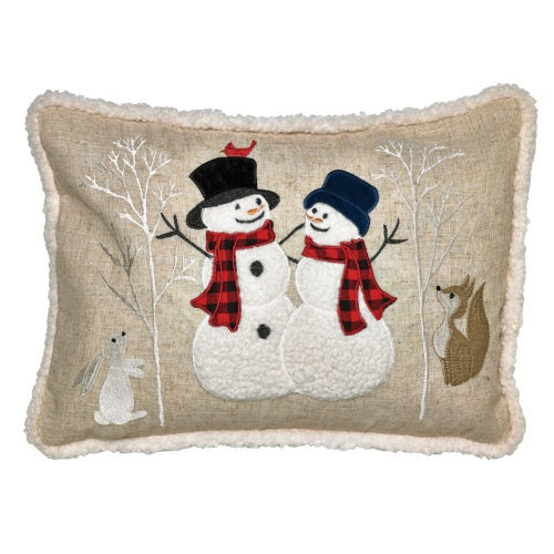Snowman Pair Lumbar Cushion
