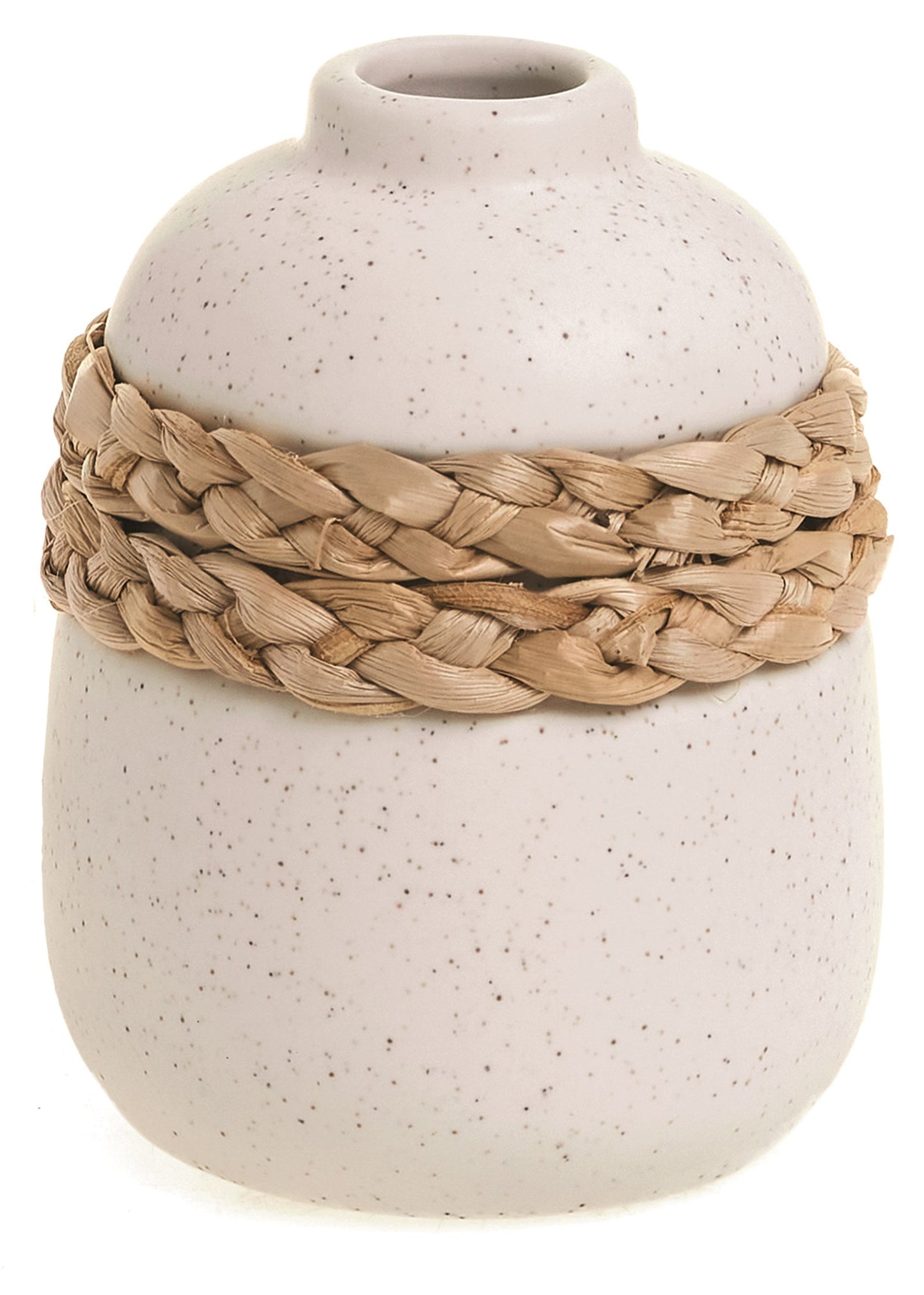 Porcelain Vase with Braid Detail- Sm White