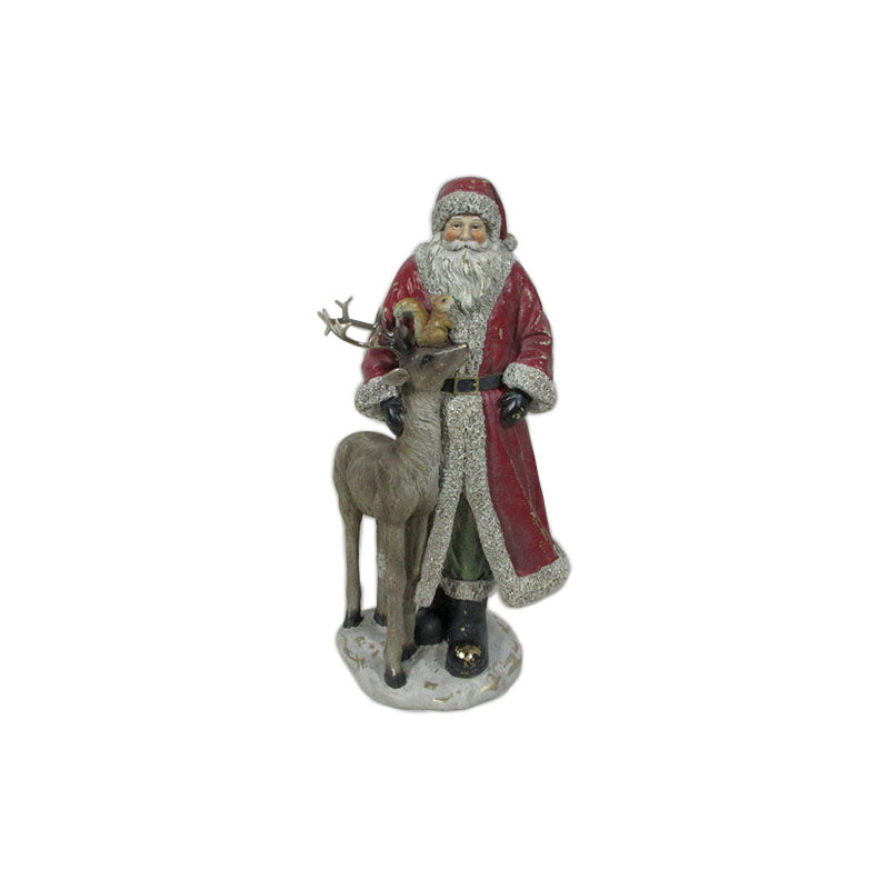 Santa with Deer Figurine