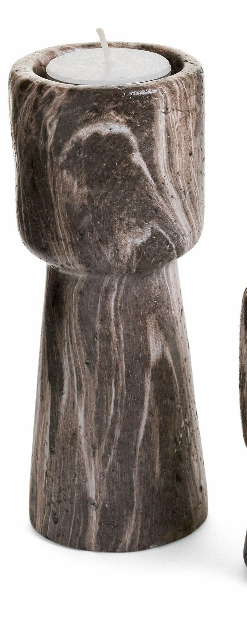 Brown Cement Candle Holder - Large