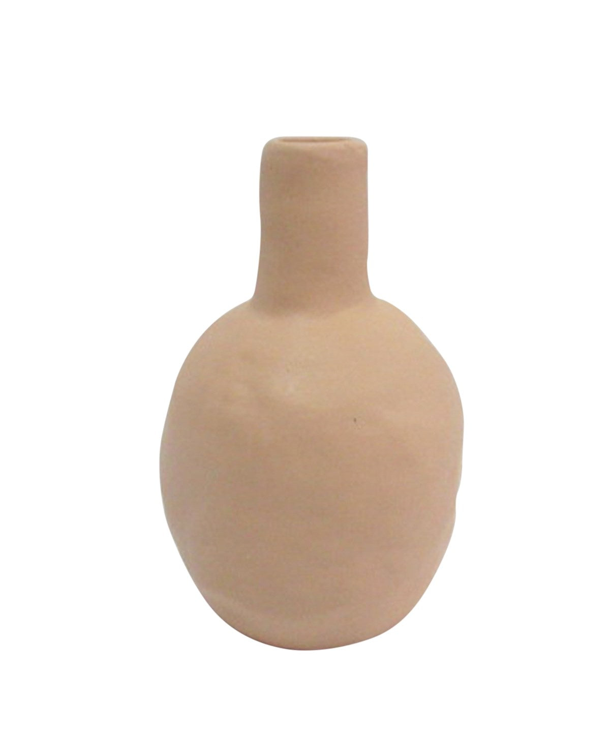 Peach Bud Vase with Straight Collar