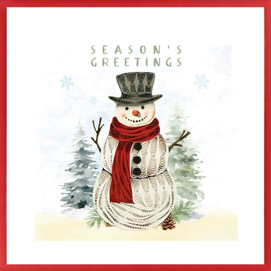 Quilling Card - Friendly Snowman