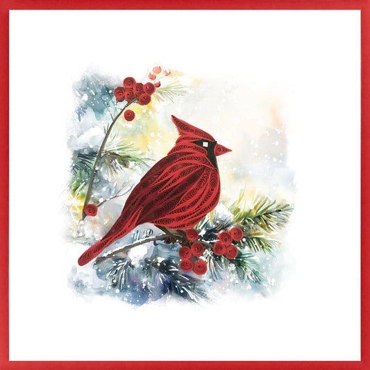 Quilling Card - Winter Cardinal