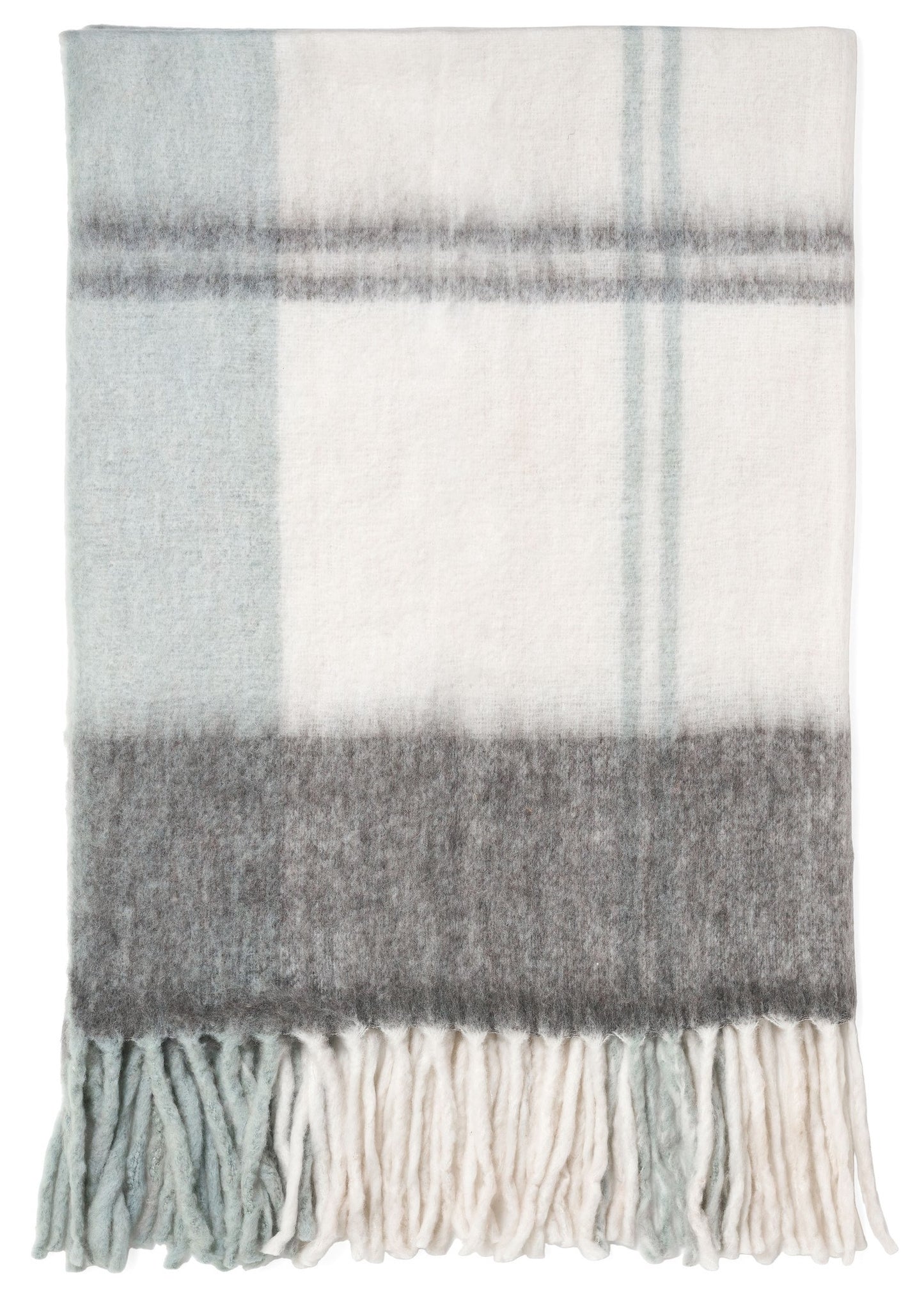 Turquoise and White Throw