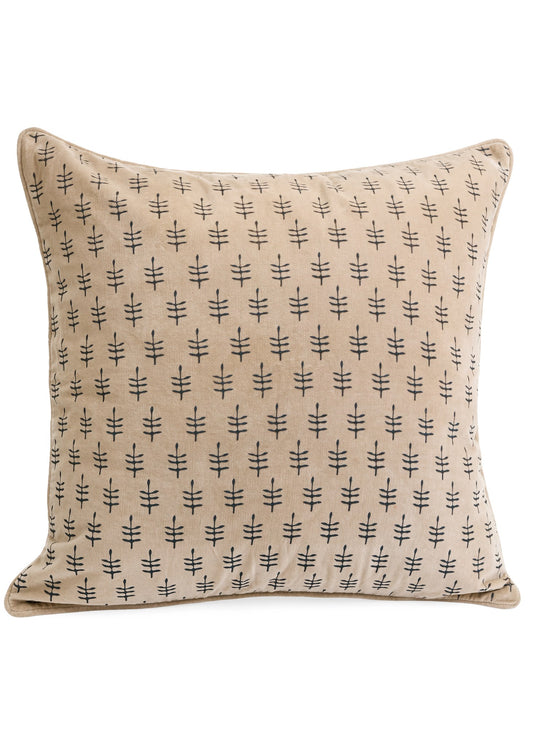 Cotton Velvet Block Print Cushion